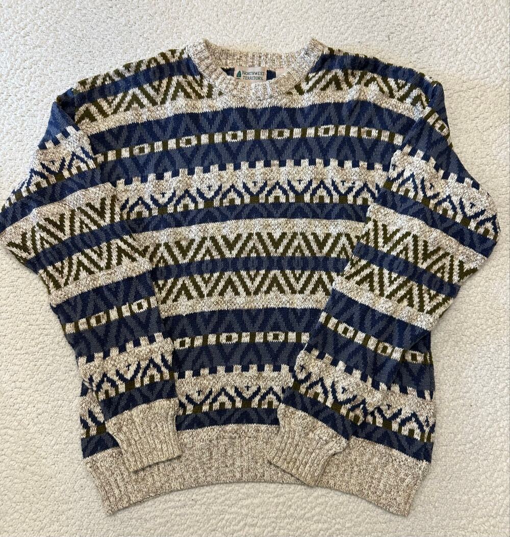 Vintage Mens Knit Sweater Size XL